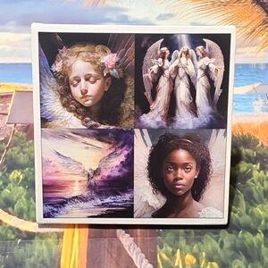 7.5x7.5 Angel‎ Collage Lovely Angel Protectors Spirit Guidance Canvas Wall Art